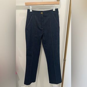 Veronica Beard “Kirma Pant” in the color Dark Oxford.